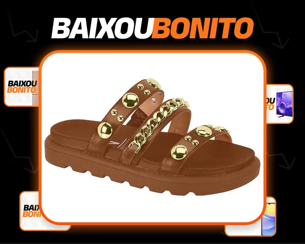 Sandália Casual Feminina Com Tachinhas Vizzano