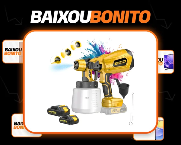 Compressor Pulverizador De Tintas 21v Sem Fio Portatil Amarelo 127/220v