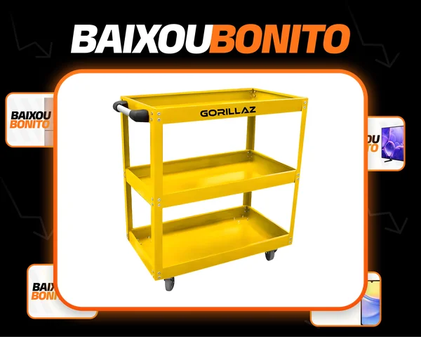 Carrinho Ferramentas 3 Andares Profissional Oficina Aberto