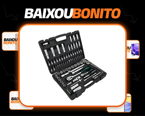 Jogo De Soquetes Estriado 1/2 E 1/4 Com 94 Peças - Stels Preto