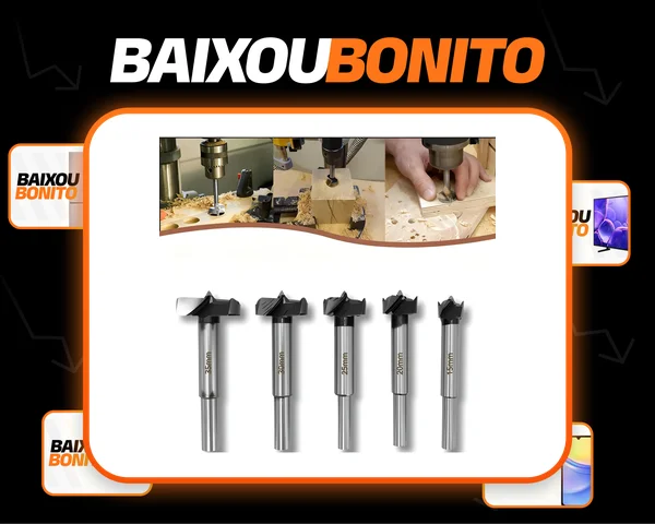 Kit 5 Brocas Fresas Forstner 15-35mm Fresas Tupia