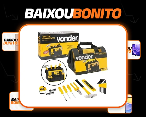 Jogo De Ferramentas Com 36 Peças Em Aço Com Bolsa Vonder