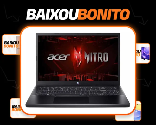Notebook Gamer Acer Nitro V ANV15-51-57WS Intel® Core™ i5-13420H 13ªGeração 512SSD 8GB Nvidia® GeForce® RTX 3050 GDDR6 Linux Gutta 15,6'