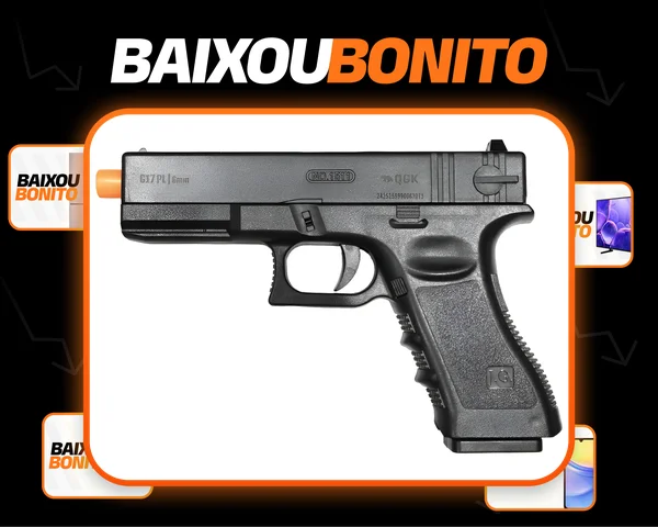 Pistola De Airsoft Spring Qg17 Pl 6mm Qgk Preto 6 Mm