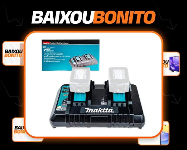 Carregador De Baterias Duplo Dc18rd Makita P/ 18v E 14,4v