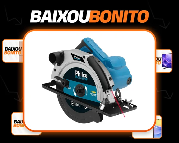 Serra circular elétrica Philco PSC01 185mm 1.5kW azul-celeste