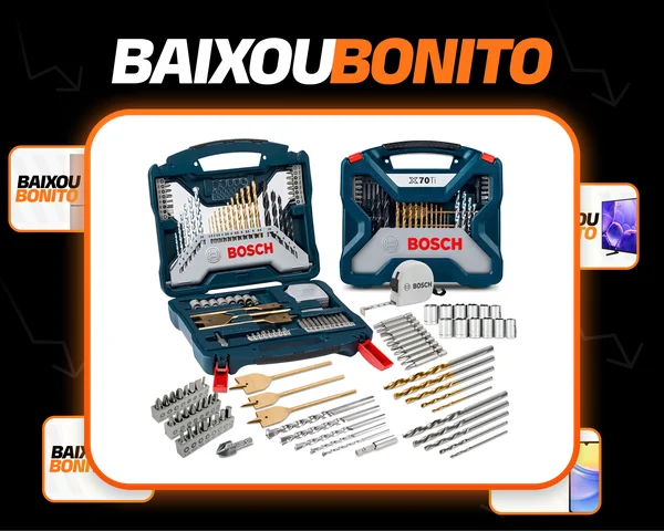 Kit De Pontas E Brocas Para Furar E Parafusar Em Titânio Bosch X-line 70 Peças