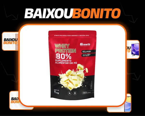Whey Concentrado 1kg Growth Supplements - Chocolate Branco
