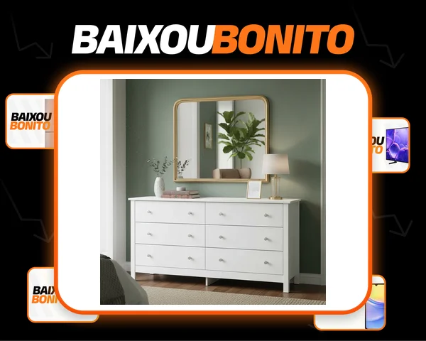 Cômoda Ditália 6 Gavetas Dm-221 Branco Cozy Branco