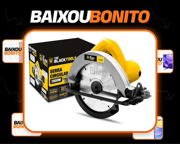 Serra Circular Elétrica The Black Tools 185mm 1100w Cor Amarelo