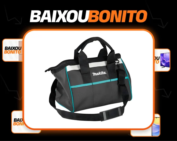 Bolsa De Lona Para Ferramentas Resistente Makita Com Bolsos Preto