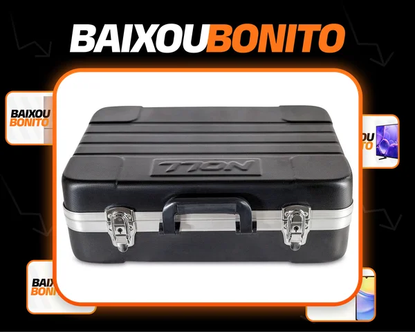 Maleta Em Abs Organizadora De Ferramenta C/ Divisórias Noll Cor Preto