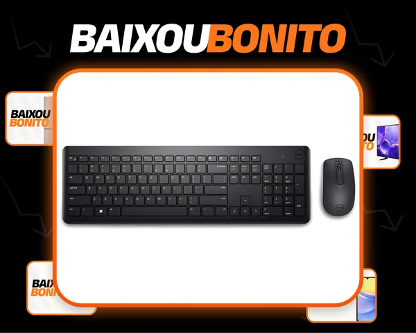 Kit Teclado E Mouse Sem Fio Dell Km3322w Preto