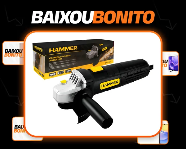 Esmerilhadeira Angular 710w Hammer 115mm 220v Preto 52049 220v 198813 60hz