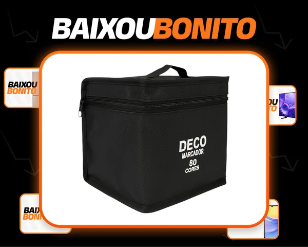 Canetas Permanentes 80 Cores Vibrantes Ponta Dupla C/ Bolsa Conjunto Canetinhas Touch Cores Vibrantes Profissional Escolar Colorir - Com Inmetro