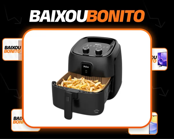 Air Fryer Philco 9l 2000w Cesto Quadrado Gold Paf90b Cor Preto